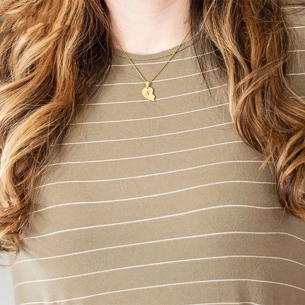 Personalized Stainless Steel Heart-shaped Necklace-personalized necklace-1