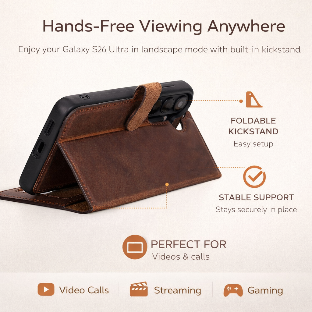 Buffalo Samsung Galaxy S26 Plus Leather Wallet Case-4