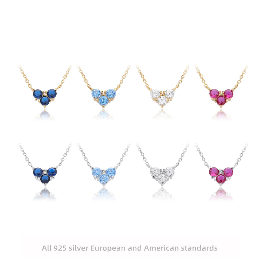 S925 Sterling Silver Niche Design Zirconia Necklace-0
