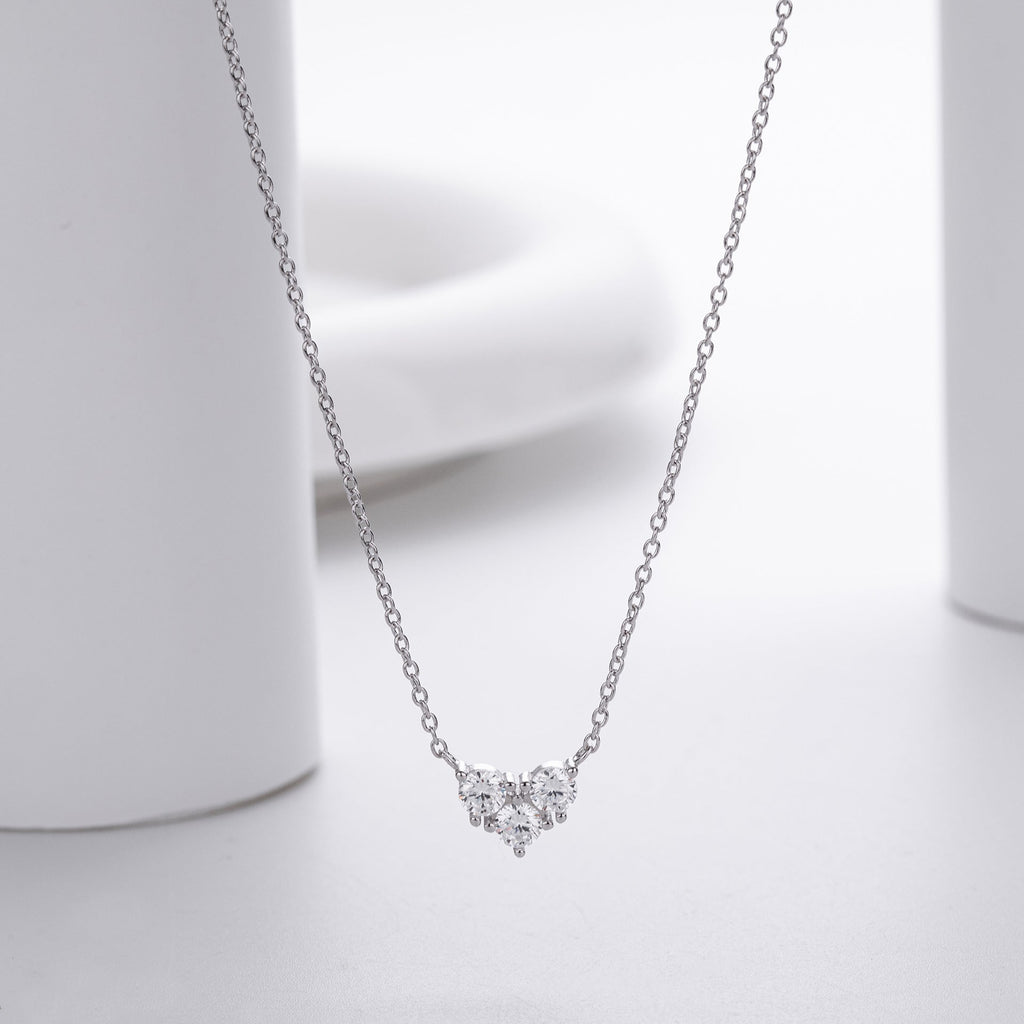 S925 Sterling Silver Niche Design Zirconia Necklace-1
