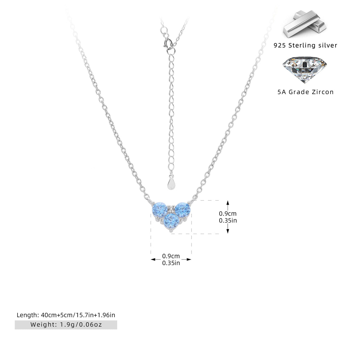 S925 Sterling Silver Niche Design Zirconia Necklace-11