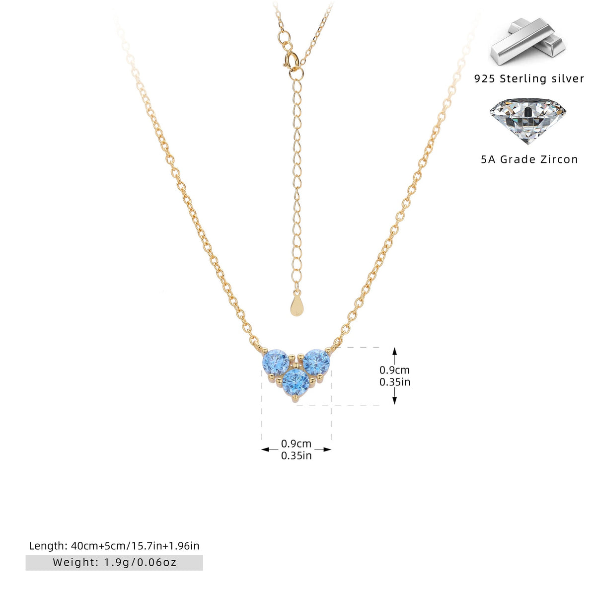 S925 Sterling Silver Niche Design Zirconia Necklace-12