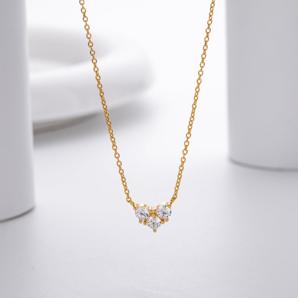 S925 Sterling Silver Niche Design Zirconia Necklace-2