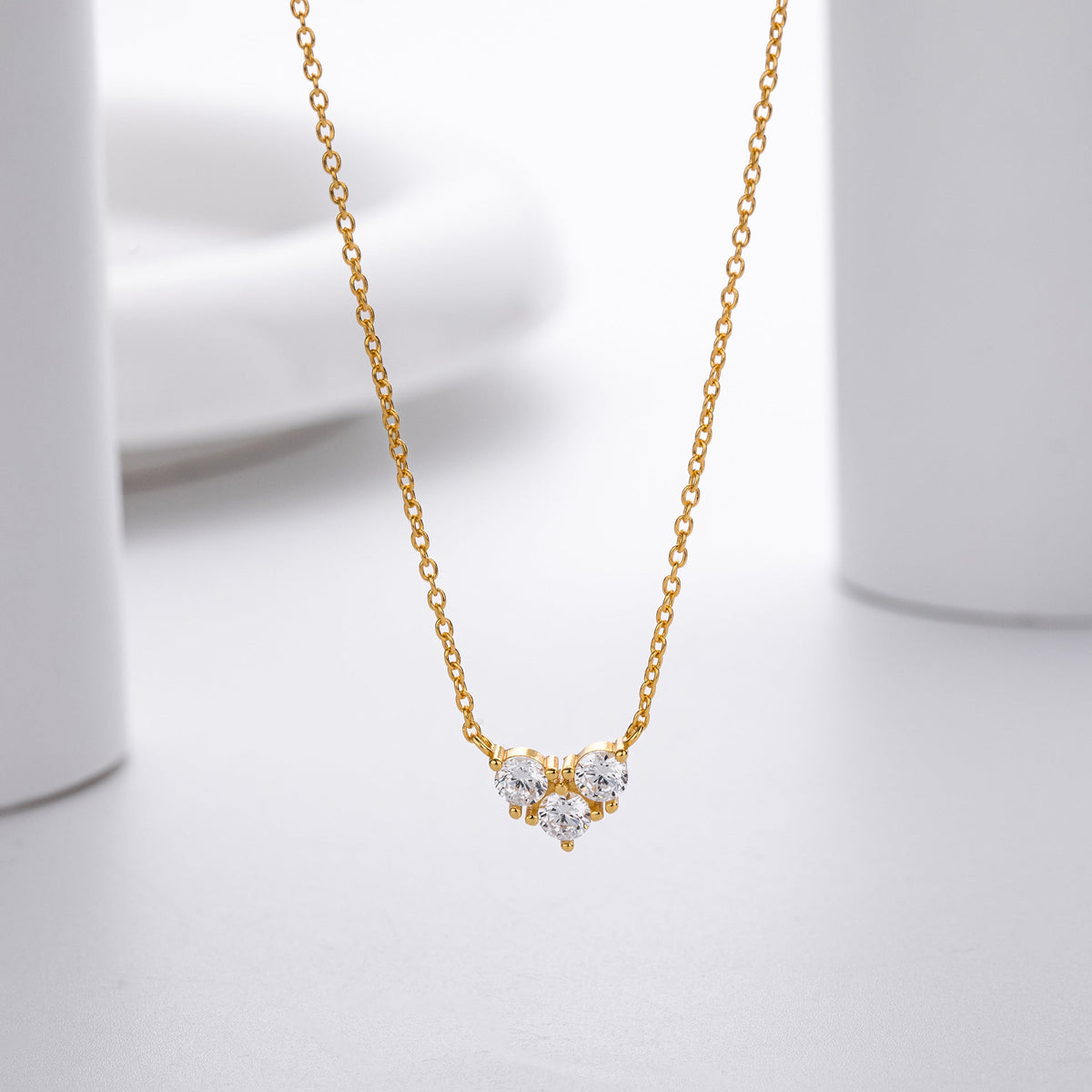 S925 Sterling Silver Niche Design Zirconia Necklace-2