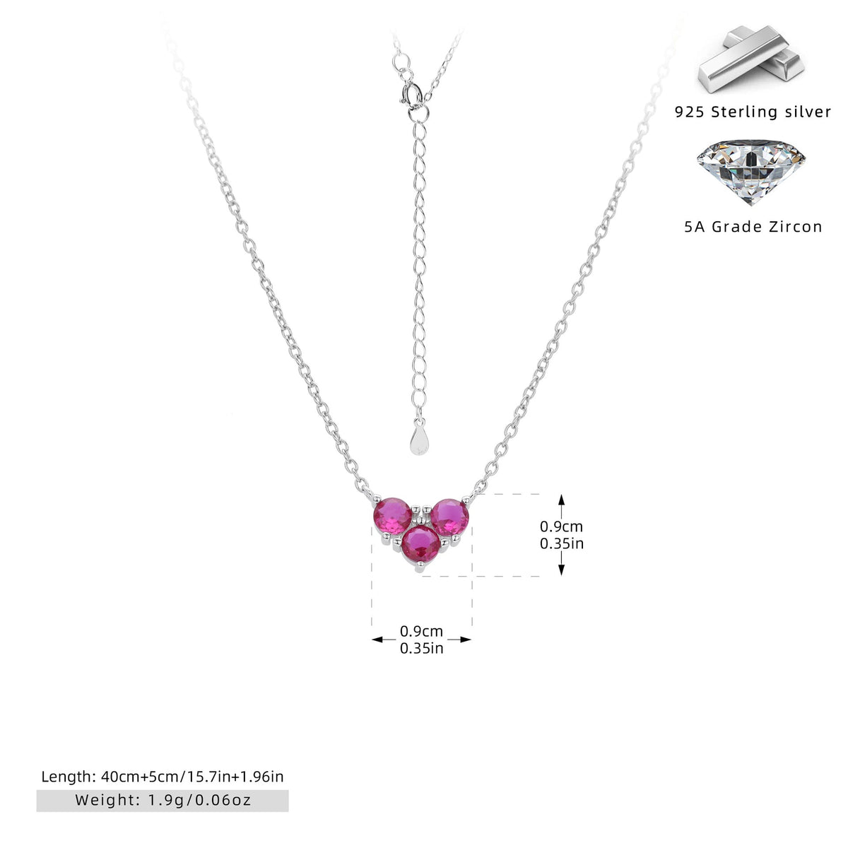 S925 Sterling Silver Niche Design Zirconia Necklace-7