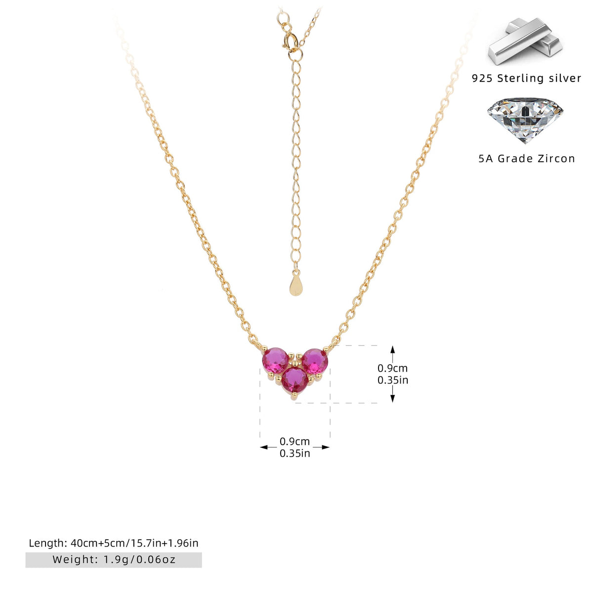 S925 Sterling Silver Niche Design Zirconia Necklace-8