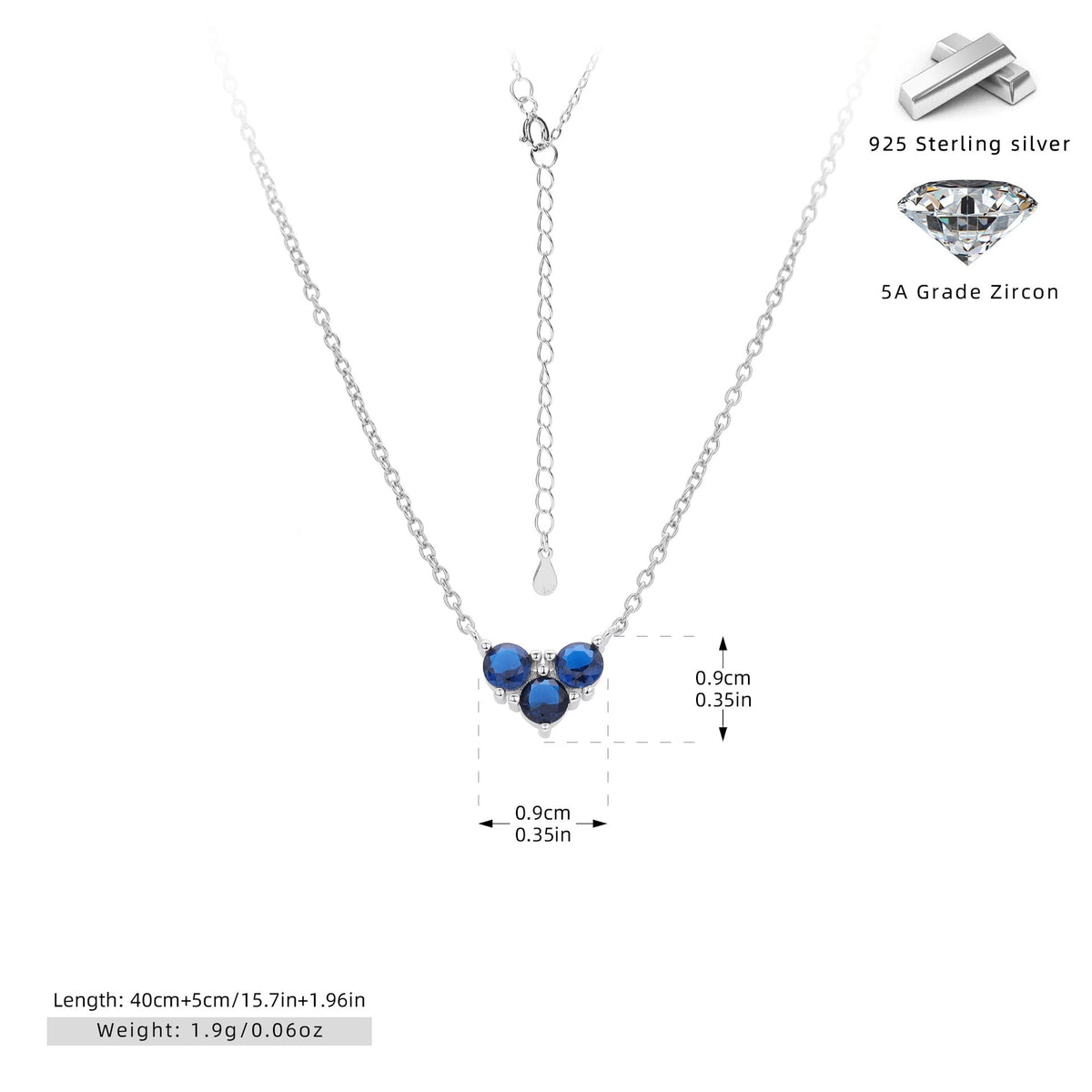 S925 Sterling Silver Niche Design Zirconia Necklace-9